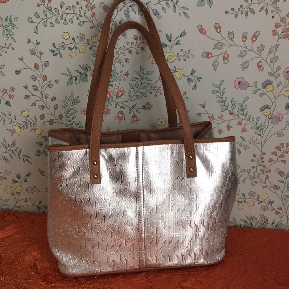 Nine West silver tote bag